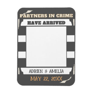 Graue und weiße Streifen - Zwillingsankündigung Magnet