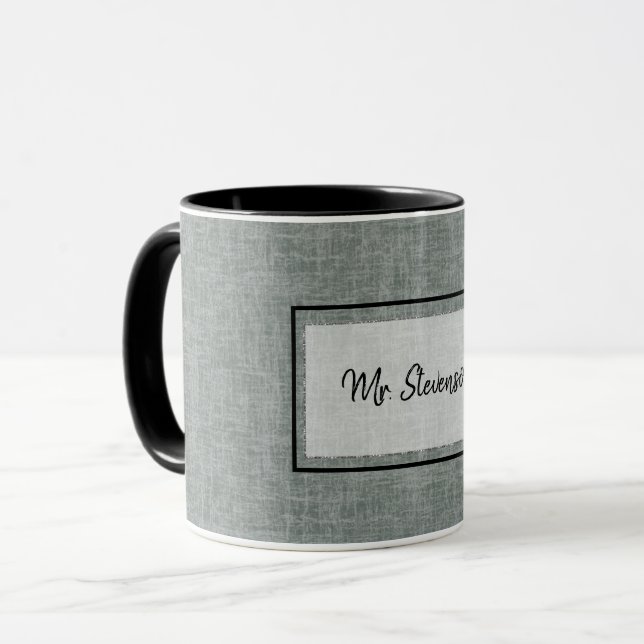 Graue und weiße Textur. Tasse (Vorderseite Links)