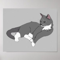 Graue und weiße Tuxedo Katze