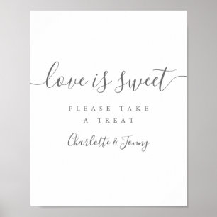 Graue und weiße Unterschriften-Schriftzug Love Is  Poster
