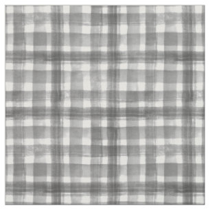 Graue und weiße Wasserfarbe Gingham Prüfmuster Stoff