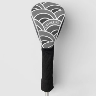 Graue und weiße Wellenmuster Personalisiert Golf Headcover