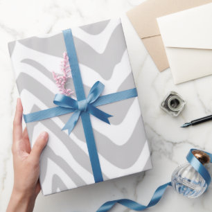 Graue und weiße Zebrastreifen Tierdruck Geschenkpapier