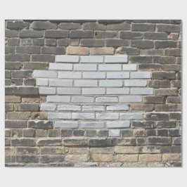 Graue und weiße Ziegelwand Geschenkpapier