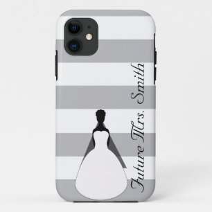 Graue und weiße zukünftige Frau Bride To Be Case-Mate iPhone Hülle
