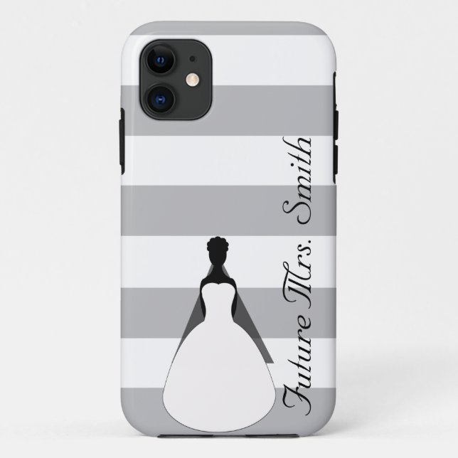 Graue und weiße zukünftige Frau Bride To Be Case-Mate iPhone Hülle (Rückseite)