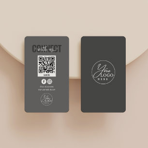 Graue Verbindung mit dem QR-Code der US Social Med Visitenkarte