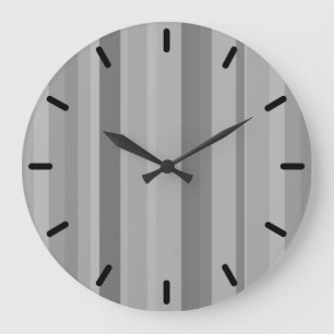 Graue vertikale Streifen Große Wanduhr