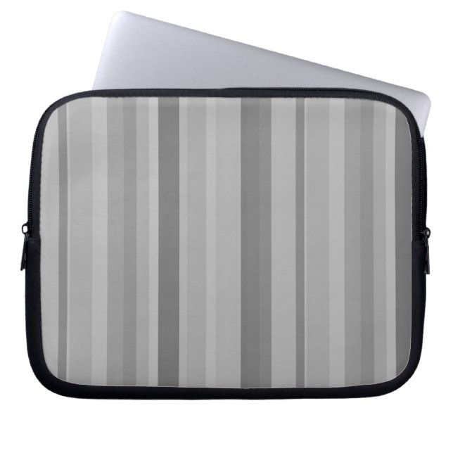 Graue vertikale Streifen Laptopschutzhülle (Vorderseite)