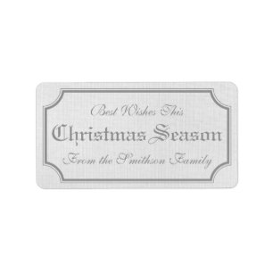 Graue Vintage Weihnachtsgeschenk-Aufkleber Adressaufkleber