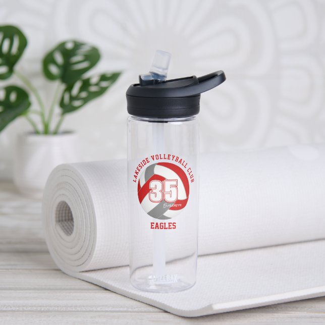 Graue Volleyballklubfarben - Name des Teams Trinkflasche (Yoga)