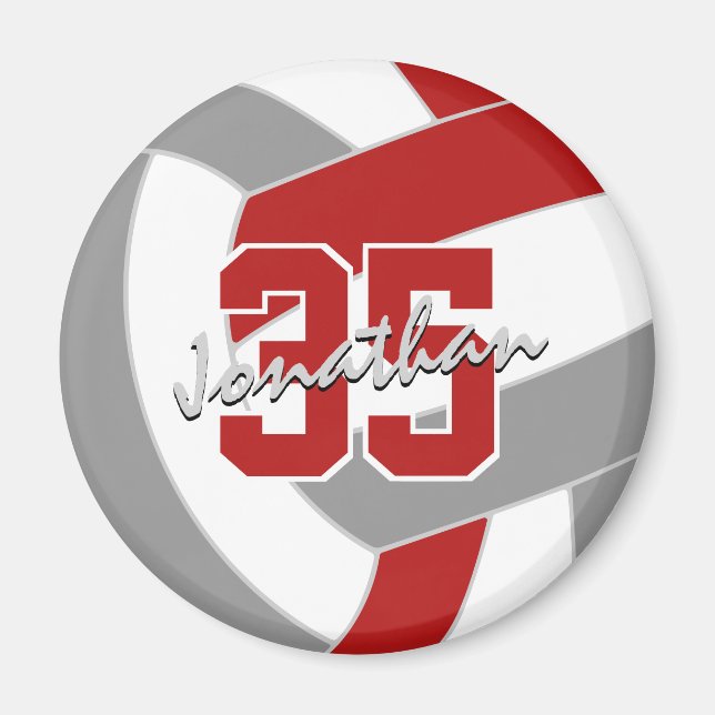 Graue Volleyballmannschaftsgeschenke unter 10 Jahr Magnet (Vorne)