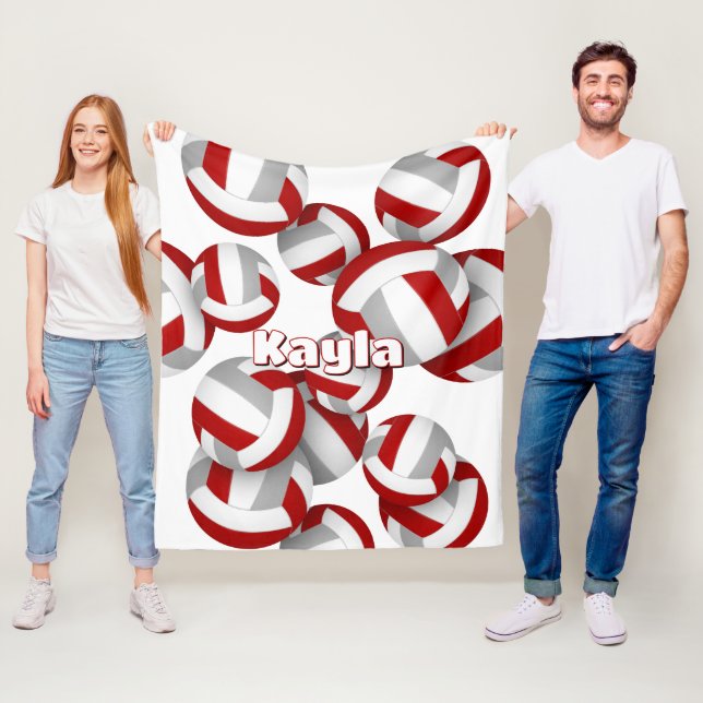 Graue Volleyballs Mädcheneinrichtung Fleecedecke (Beispiel)