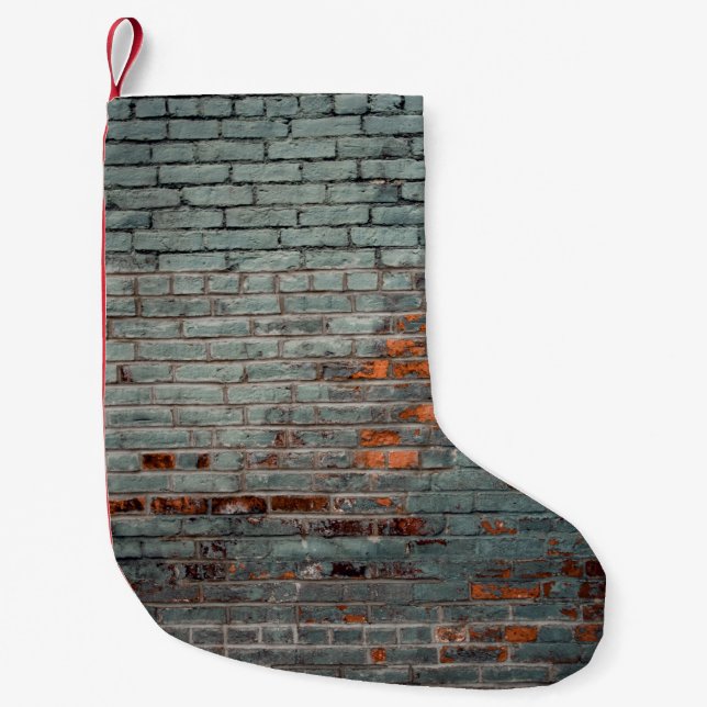 Graue Wandfarbe Kleiner Weihnachtsstrumpf (Vorderseite)