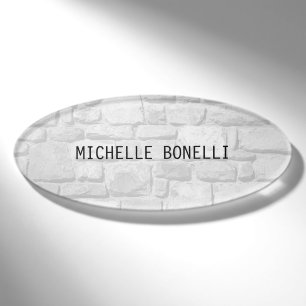 Graue Wandziegeln Design Schlicht Legible Moderne Namenschild