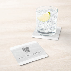 Graue Wasserfarbe Halloween Untersetzer