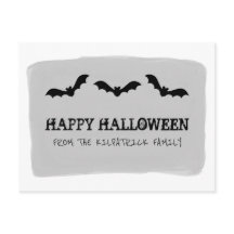 Graue Wasserfarben-Fledermäuse Halloween Postkarte