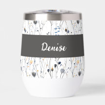 Graue Wasserfarben-Monogramm-Name Wildblume