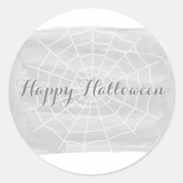 Graue Wasserfarben-WebHalloween-Aufkleber Runder Aufkleber (Vorderseite)