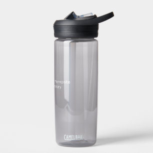 Graue Wasserflasche mit weißem AMBS-Logo Trinkflasche