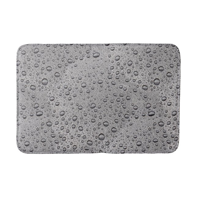 Graue Wassertröpfchen Badematte (Vorderseite)
