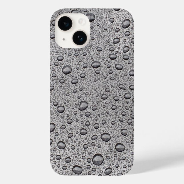 Graue Wassertröpfchen Case-Mate iPhone 14 Hülle (Rückseite)