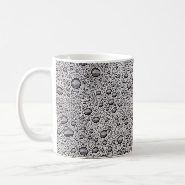 Graue Wassertröpfchen Kaffeetasse (Links)