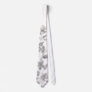 Graue Watercolor Blume Krawatte
