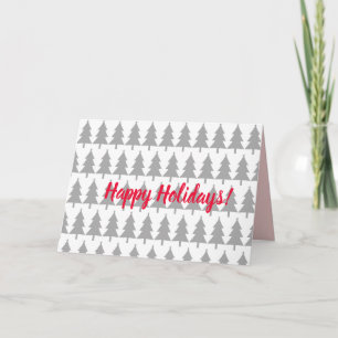 Graue Weihnachtsbaum Happy Holidays Card Feiertagskarte