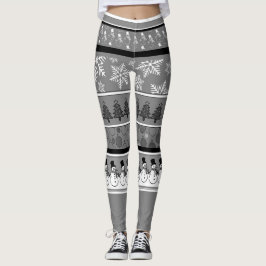 Graue Weihnachtslieder-Leggings Leggings