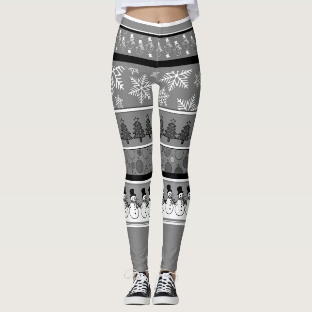Graue Weihnachtslieder-Leggings Leggings (Vorderseite)