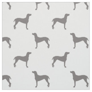 Graue Weimaraner Silhouetten auf weißem Stoff