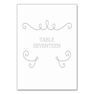 Graue, weiße, Blühend Tischkarte Tischnummer