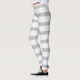 Graue weiße Candy-Streifen Leggings