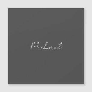 Graue Weiße Handschriftliche Minimalistische Ihr N Magnetkarte