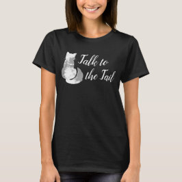 Graue weiße Katze Abstrakt Gespräch mit dem Schwan T-Shirt