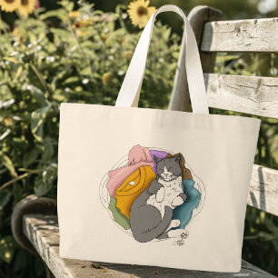 Graue weiße Katzenhaare Wäsche Jumbo Stoffbeutel