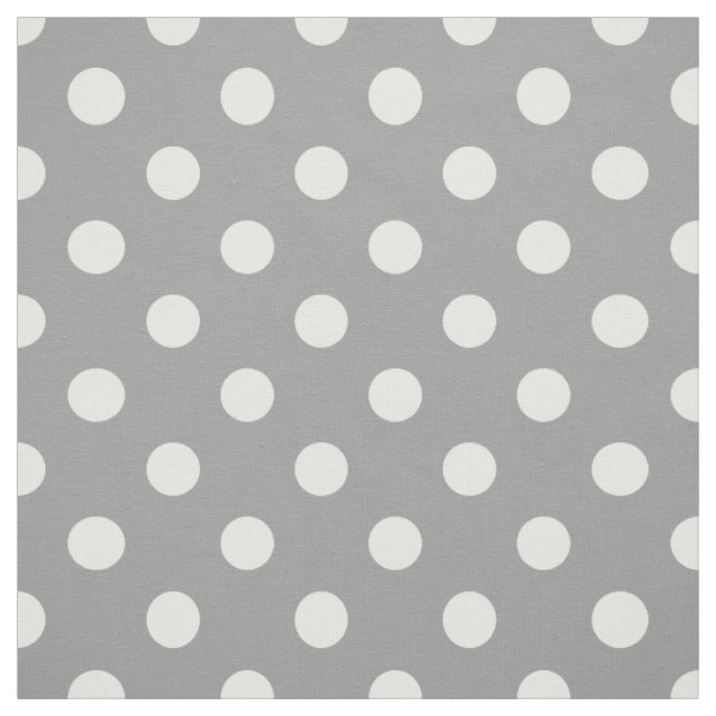Graue, weiße Polka-Punkte-Muster Stoff (Muster)