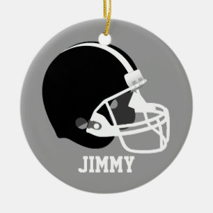 Graue, weiße u. schwarze Football-Helm-Verzierung Keramikornament