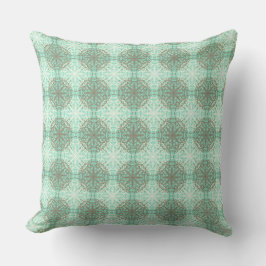 Graue, weiße und grüne Mandella Polka Dots Kissen