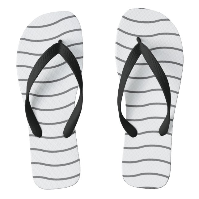 Graue, weiße Wellenmuster Flip Flops (Fußbett)