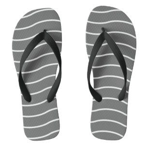 Graue Weiße Wellenmuster Flip Flops