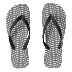 Graue Weiße Zickzack-Wellen-Muster-Flip-Flops Flip Flops