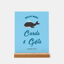 Graue Whale Hallo Kinderspielkarten und Geschenksc Acrylschild
