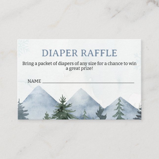 Graue Wilderness-Baby-Party-Windel-Raffle-Einlage Treuekarte (Vorderseite)