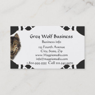 Graue Wolf Lodge Business Custom Business Card Visitenkarte