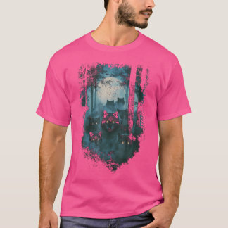 Graue Wölfe Jagd Ground Icy Moon Wildlife Wolf T-Shirt