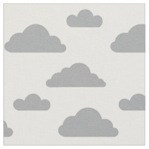 Graue Wolken auf weißem Stoff von Nicole Janes
