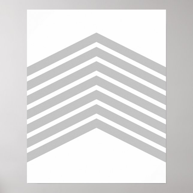 Graue Zickzack Minimalistische Kunstgalerie Drucke (Vorne)