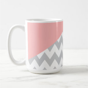 Graue Zickzack Minze und Korallen Kaffeetasse